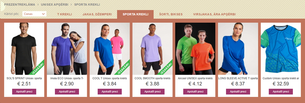 Unisex sporta krekli ar apdruku